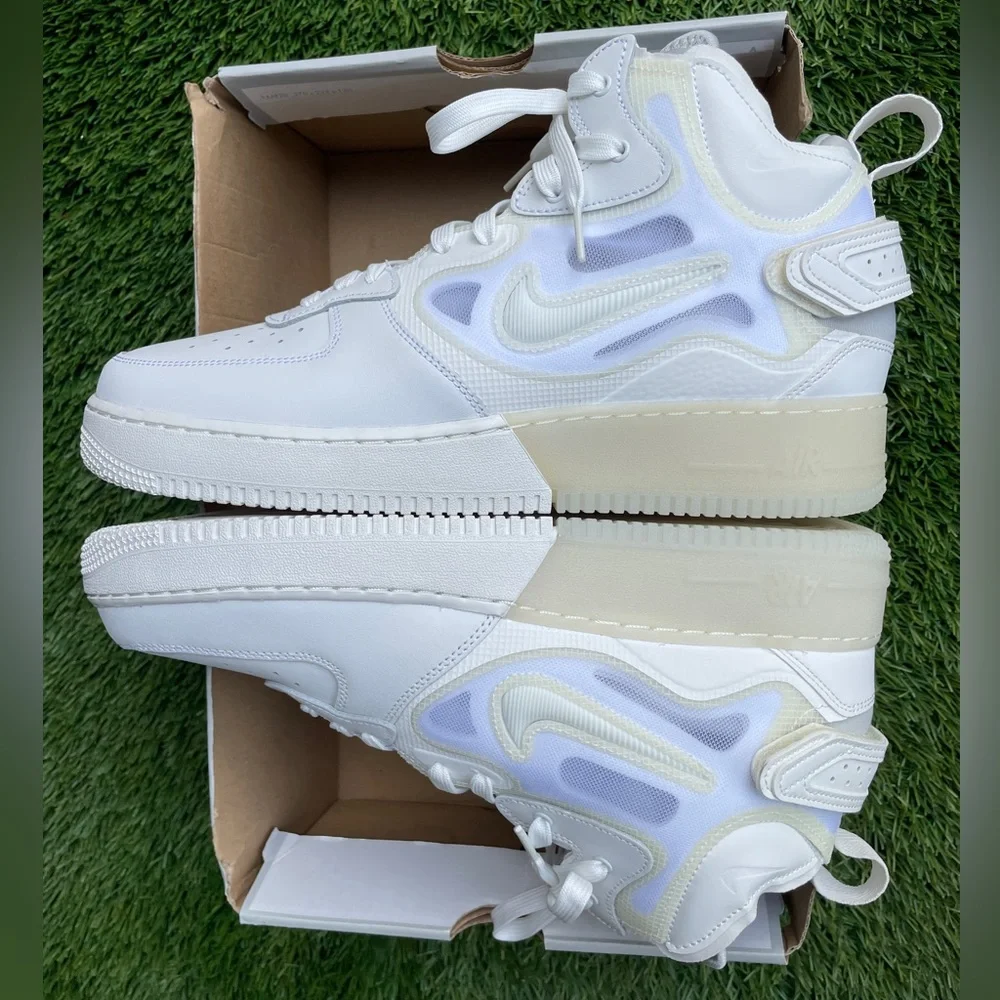 Nike Air Force 1 Mid React - Summit White shoes US12/EUR46 DQ1872-101 brand new - Picture 4 of 12